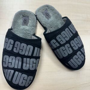 UGG Black Logo Quilted Slide Slippers